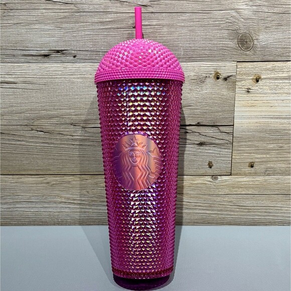 Starbucks Other - Starbucks 2025 Cold Cup Tumbler Iridescent Pink Domed Studded 24 fl. oz Venti